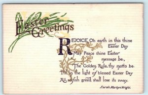 Arts & Crafts EASTER GREETINGS The Golden Rule Sarah Martyn Wright 1915 Postcard