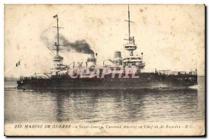 Old Postcard Boat War Saint Louis Breastplate 3rd Wing Chief Admiral