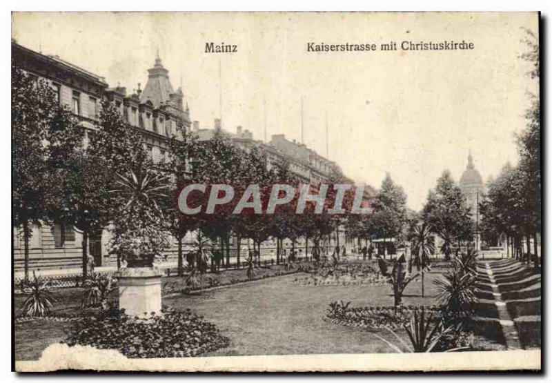 Old Postcard Mainz Kaiserstra?e mit Christuskirche