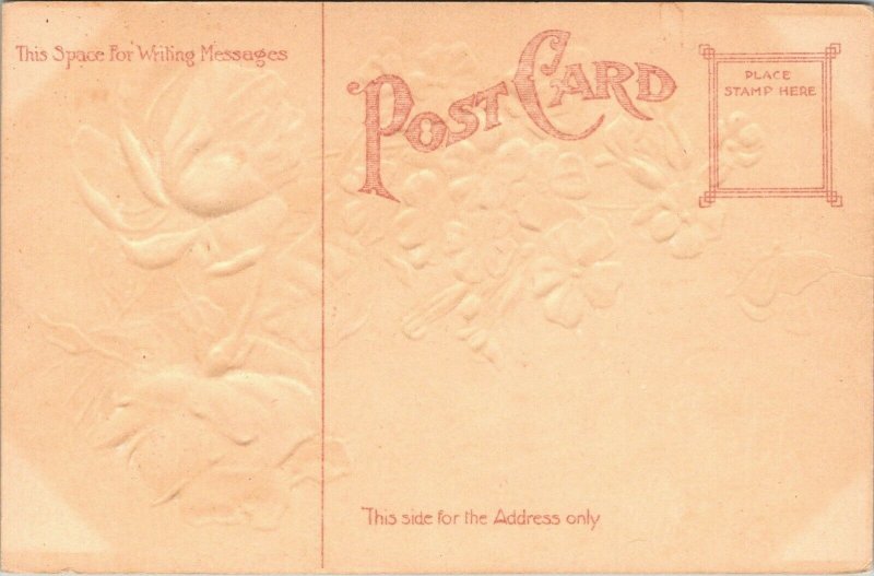 Greetings from Brookfield Minnesota Embossed Floral Postcard