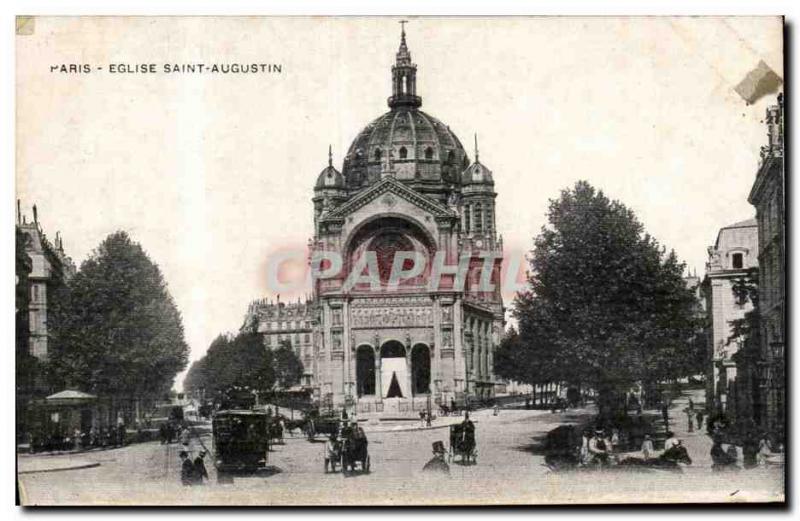 Paris Old Postcard Church of Saint Augustine