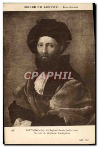 Old Postcard Musee Du Louvre Roman School said Raphael Santi sanzio Portrait ...