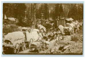 c1960 Master Photographers Close Up of Wagon Trains Near Cisco Postcard