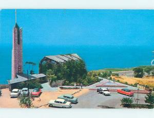 Unused 1950's OLD CARS & CHURCH SCENE Portuguese Bend California CA p3423