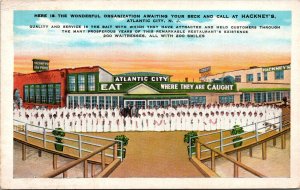 Postcard NJ Atlantic City Hackney's Sea Food Restaurant Staff Picture 1930s V183