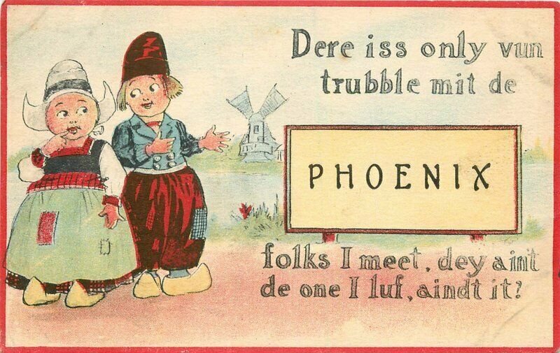 Artist 1914 Phoenix Arizona Civic Booster Dutch Children Postcard21-1686