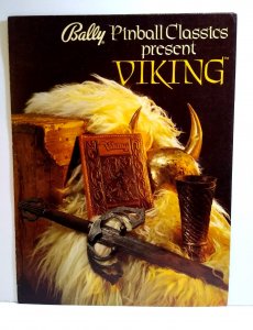 Viking Pinball Machine Flyer Original 1980 Vintage Foldout Brochure Art Promo