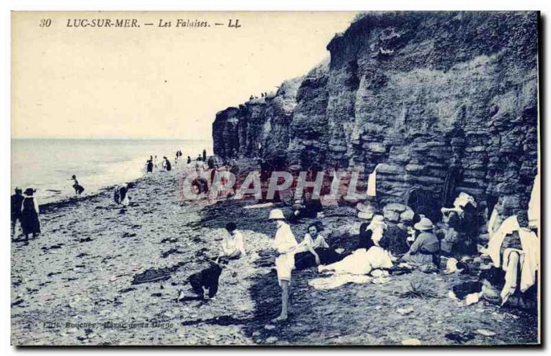 Old Postcard Luc Sur Mer Cliffs