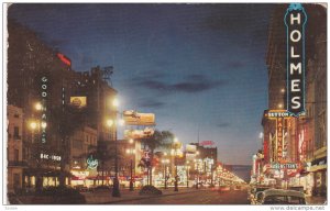 Canal Street At Night, Store Fronts, NEW ORLEANS, Louisiana, PU-1960