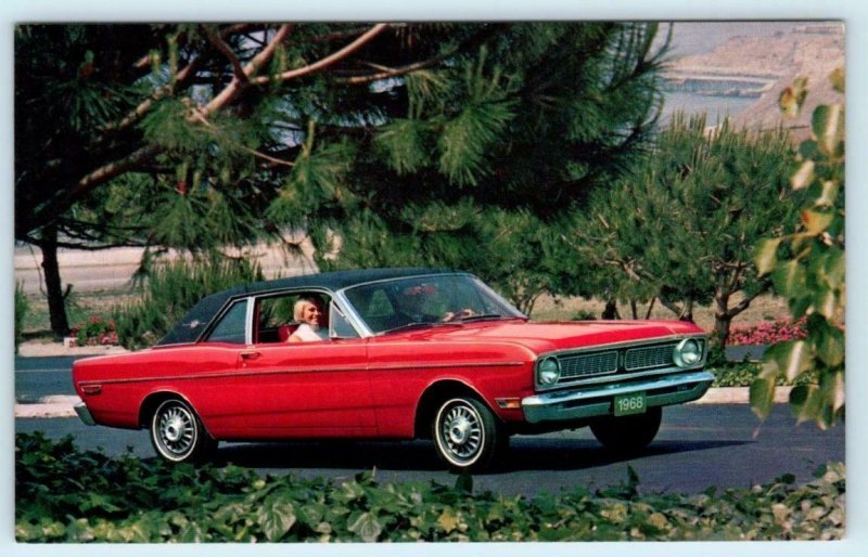 Car Advertising 1968 FORD FALCON Futura Sports Coupe Red - Automobile Postcard