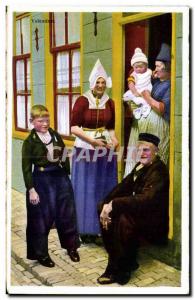 Old Postcard Netherlands Volendam Folklore Costumes