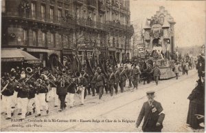 CPA PARIS MI-CAREME 1909 Escorte Belge et Char de la Belgique (999514)