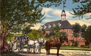 Virginia Williamsburg Old Capitol and Colonial Coach and Four