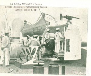 Postcard Italian Royal Navy Sailors Cannon Exercise