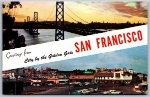 Vtg San Francisco Greetings from City by the Golden Gate Bridge 1950s Postcard