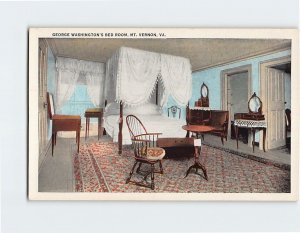 Postcard George Washington's Bedroom Mount Vernon Virginia USA