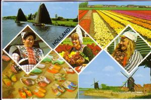 Multiview, Women In Ethnic Dress, Windmills, Clogs, Tulips, Canals Netherlands, 