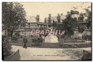 Old Postcard Paris and Musee Cluny Square