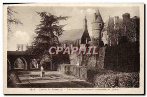 Old Postcard Chateau De Josselin The Moat Currently transformed into garden