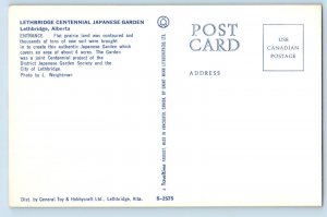 Lethbridge Alberta Canada Postcard Lethbridge Centennial Japanese Garden c1950's