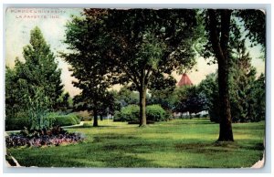 1909 Scenic View Garden Trees Field Purdue University Lafayette Indiana Postcard 