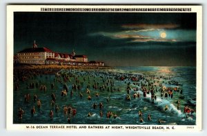 Ocean Terrace Hotel Wrightsville Beach North Carolina Postcard Unused Curt Teich
