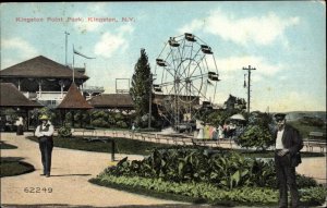 Kingston NY Point Park Ferris Wheel c1910 Postcard 