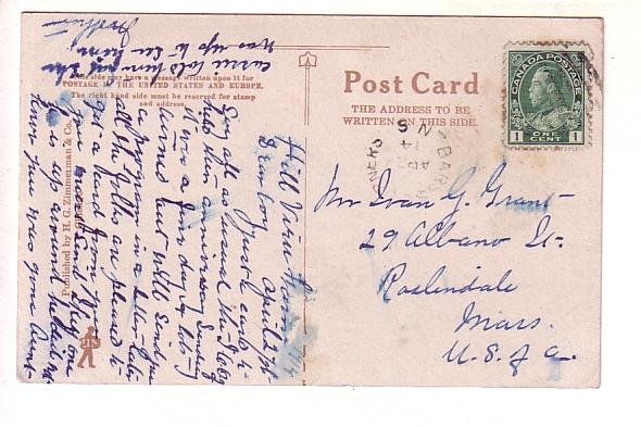 Water Falls Scene,  Used 1914, Split Ring Cancel Nova Scotia