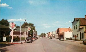Wisconsin Pulaski Main Street autos 1950s Wyman Colorpicture Postcard 22-4439