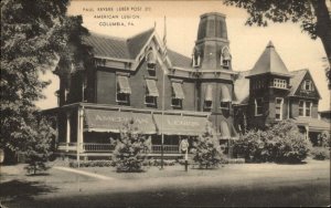 Columbia Pennsylvania PA American Legion Paul Rever Leber Post 372 Postcard