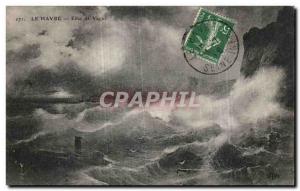 Old Postcard Le Havre Wave Effect