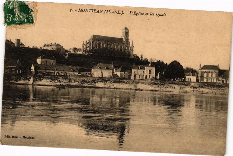 CPA MONTJEAN - L'Église et les Quais (207444)