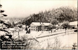 RPPC Wolf Creek Tavern, Green Hills of South Oregon Vintage Postcard A68