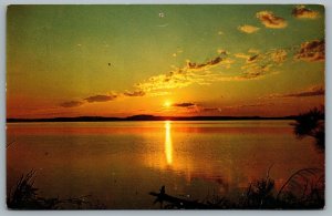 Postcard Alderdale Ontario c1956 Greetings Scenic Sunset Lake View From Powassan