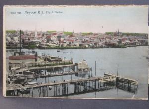 Postcard RI Newport Novelty Mechanical Pullout Multi City Views c1907 Z1