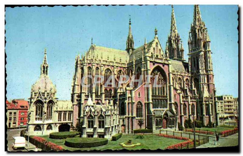 Old Postcard Ostend Eqlise S stone and Oostende Kerk St Petrus Paulus