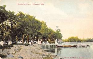 Menasha Wisconsin Brighton Beach Waterfront Antique Postcard K31535 