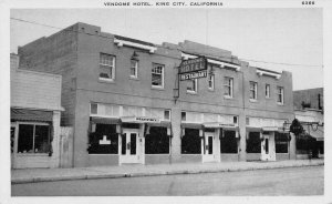 View of the Vendome Hotel, King City, California, Early Postcard, Unused