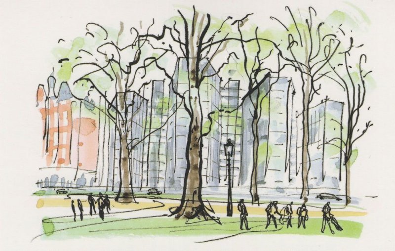 Hyde Park Flats London Upper Class Apartments Painting Postcard