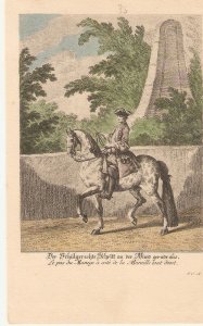 Noble knight riding his horse Old vintage French, artist drawn, postcard