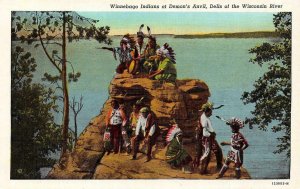 Wisconsin WI  WINNEBAGO INDIANS~DEMON'S ANVIL ca1940's Native Americana Postcard