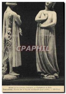 Old Postcard Museum of Comparative Sculpture Cathedral Bale Temptation Statue...