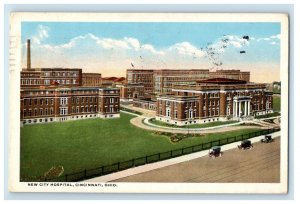 1917 Bird's Eye View Of New City Hospital Cincinnati Ohio OH Antique Postcard