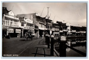 Jakarta Indonesia Postcard Kali Besar Business Section c1930's RPPC Photo