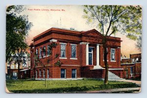 Public Library Maryville Missouri MO 1908 DB Postcard Q6