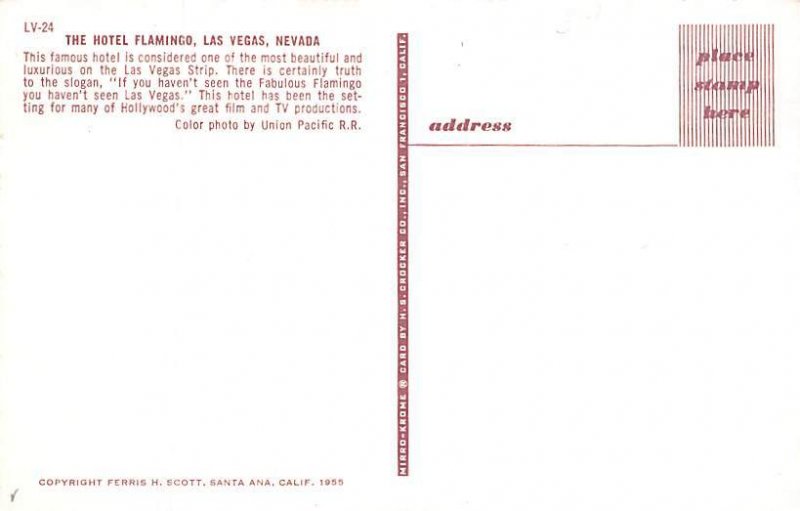 Flamingo Hotel Las Vegas, NV., USA Casino, Las Vegas Unused 