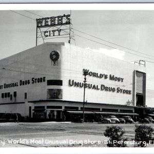 c1940s St Petersburg, Fla RPPC Unusual Drug Store Real Photo Webbs Postcard A98