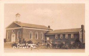 Fort Meade Maryland Post Chapel, Real Photo Vintage Postcard U10247