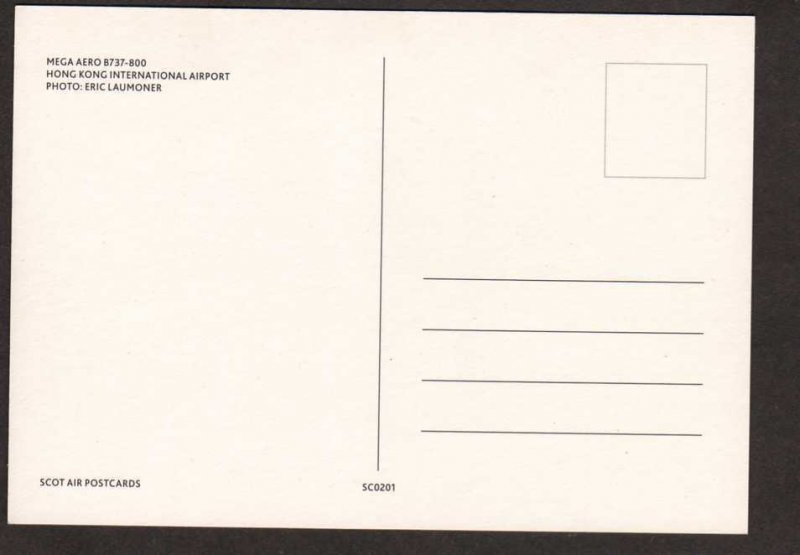 Mega Aero B737 Plane Airplane Hong Kong Airport Maldives Islands Postcard