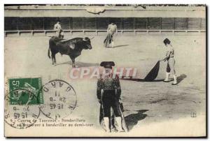 Old Postcard Bullfight Bullfight Banderillero preparing to banderiller to tur...